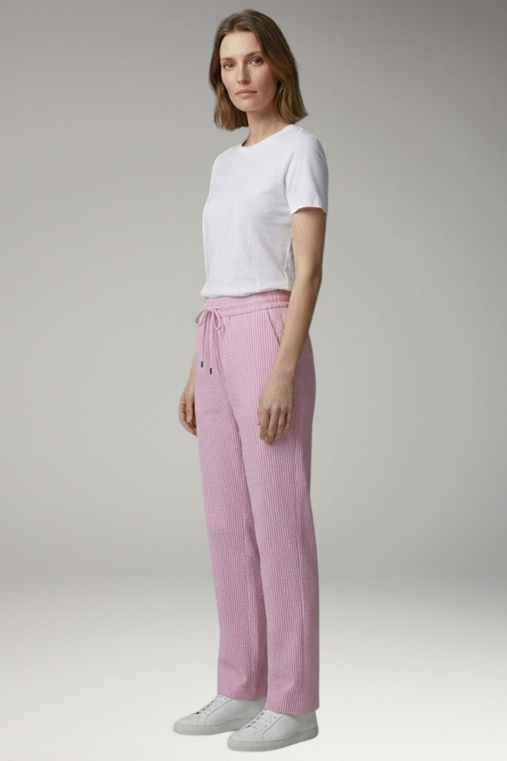 Women's Casual Pants with Wide-Leg Style and Striped Pattern