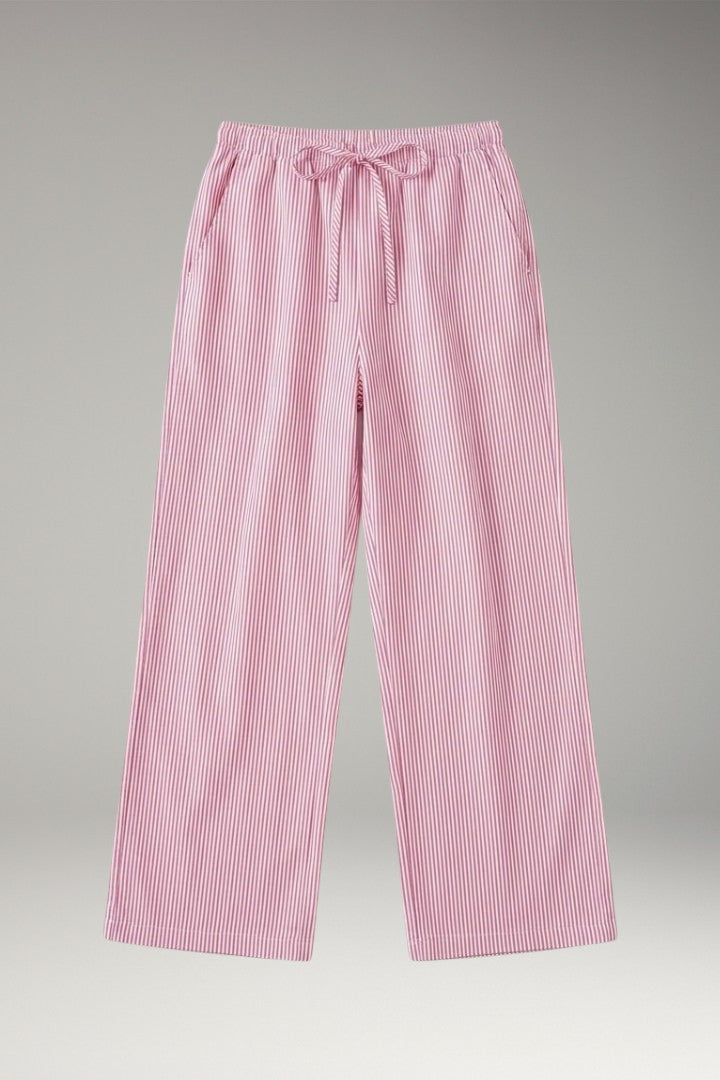 Women's Casual Pants with Wide-Leg Style and Striped Pattern