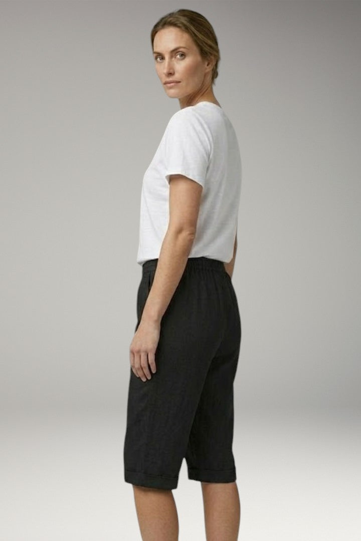 Women's Casual Shorts with Drawstring Waistband and Rolled-up Hem