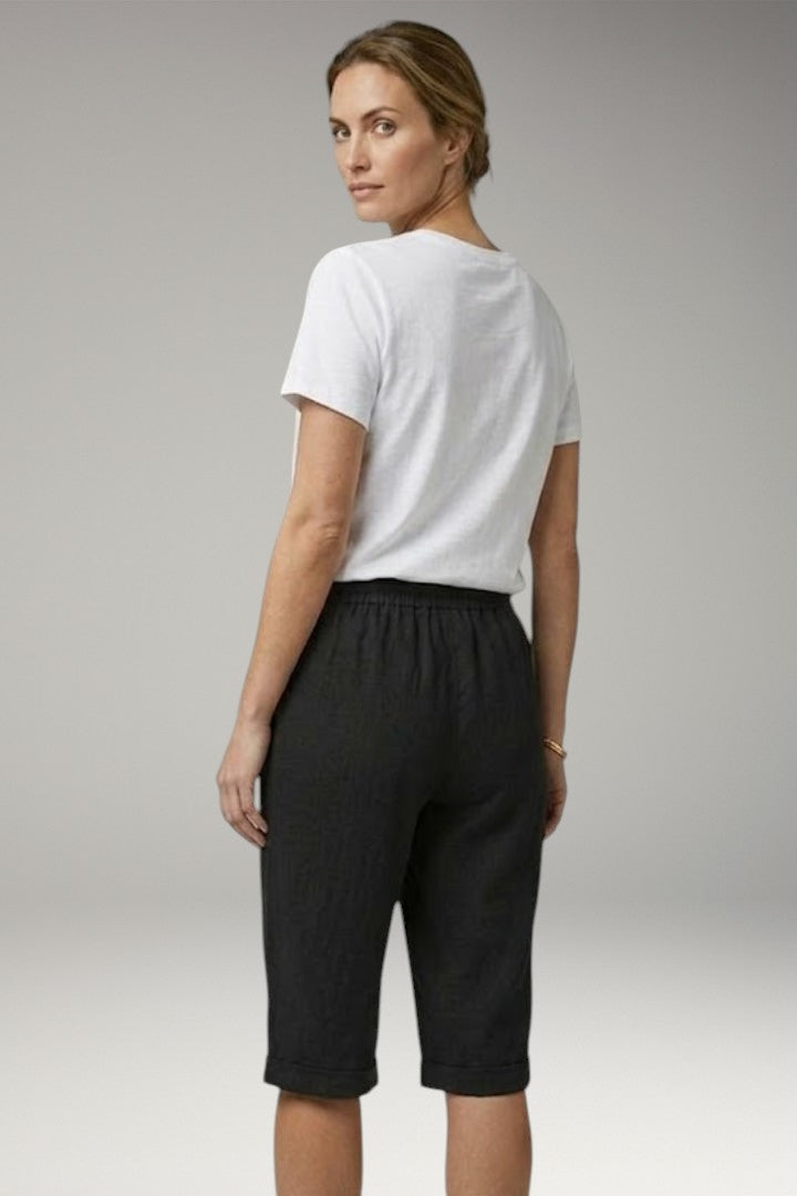 Women's Casual Shorts with Drawstring Waistband and Rolled-up Hem