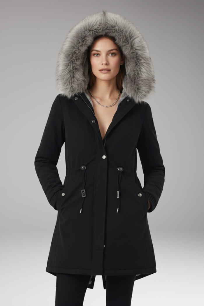 Women's Coat with Hood and Insulated Interior
