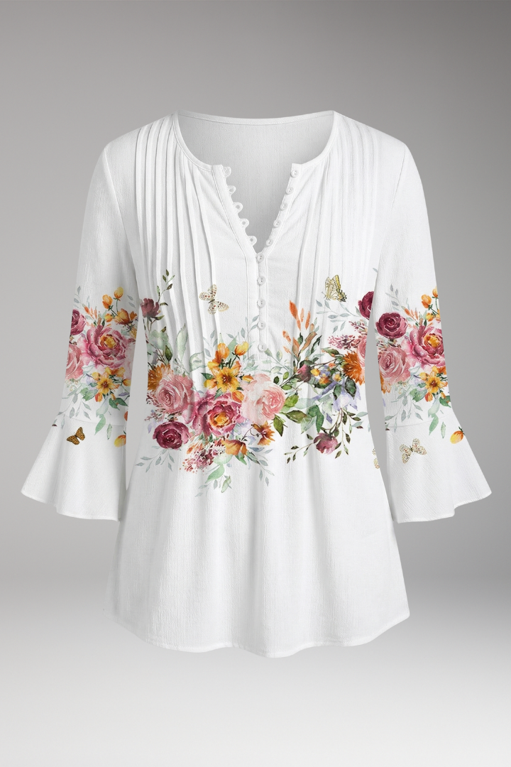 Women's Cotton Blend Top with Tailored Fit and Elegant Design