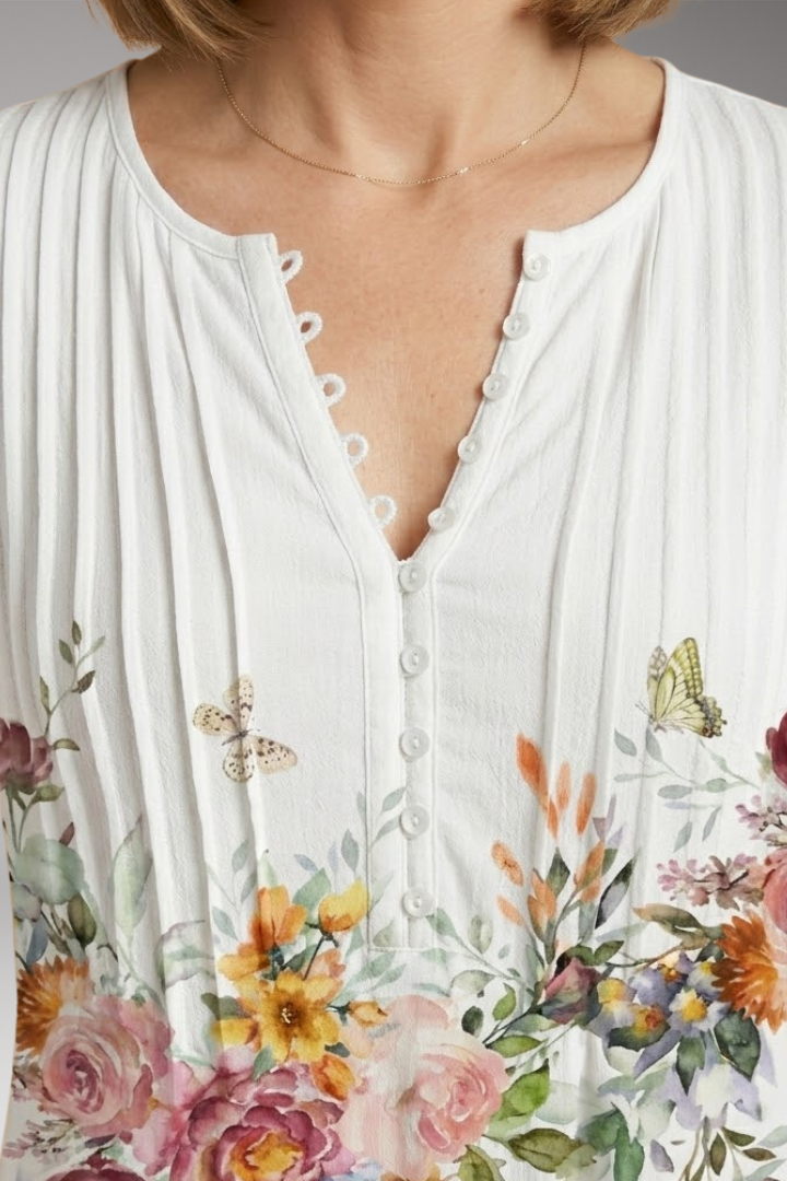 Women's Cotton Blend Top with Tailored Fit and Elegant Design