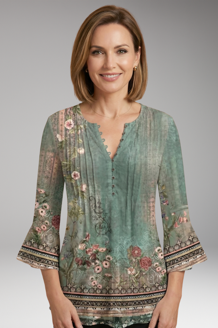 Women's Cotton Blend Top with Tailored Fit and Elegant Design
