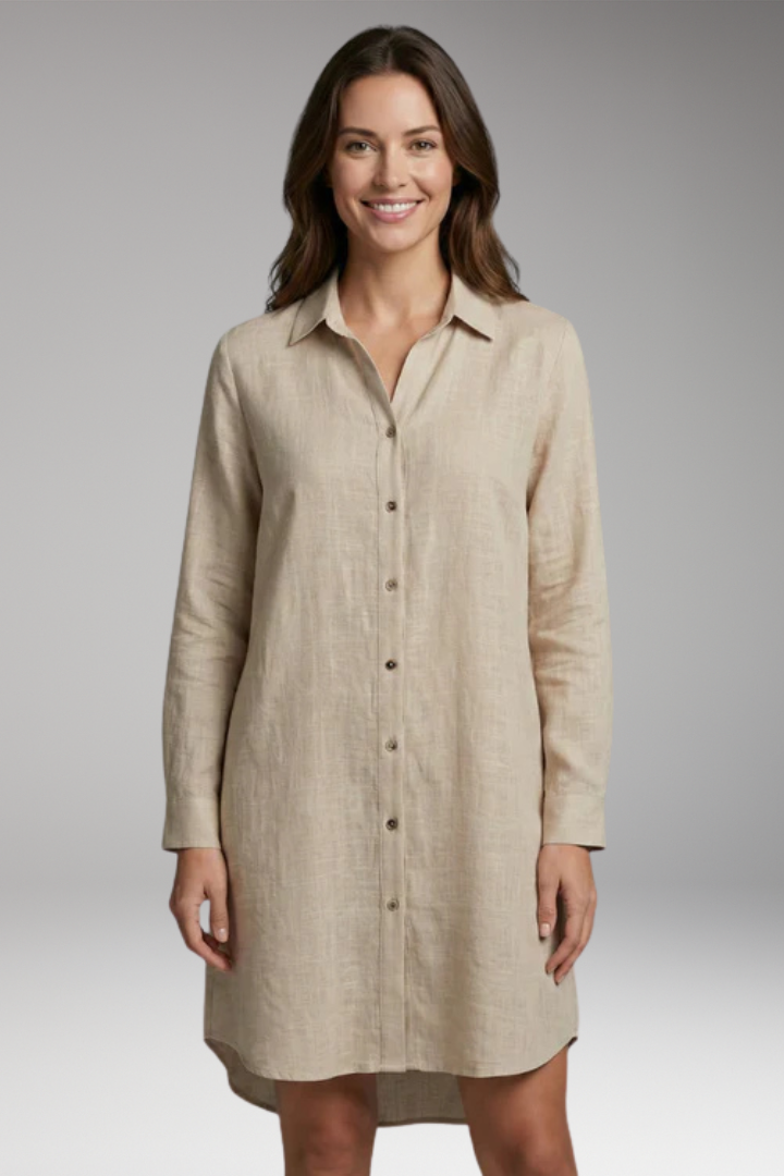 Women's Cover'Up with Button Front and Sheer Long Sleeves