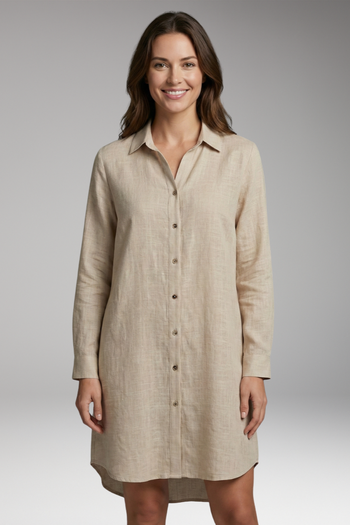 Women's Cover'Up with Button Front and Sheer Long Sleeves
