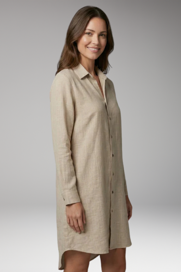 Women's Cover'Up with Button Front and Sheer Long Sleeves