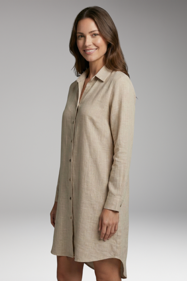 Women's Cover'Up with Button Front and Sheer Long Sleeves