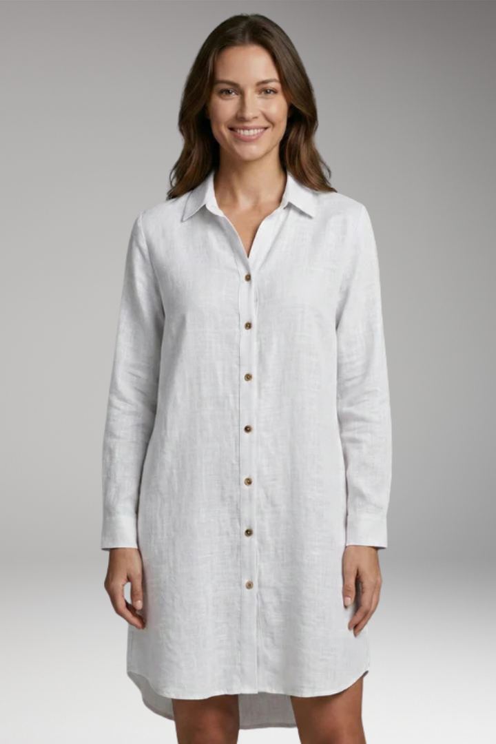 Women's Cover'Up with Button Front and Sheer Long Sleeves