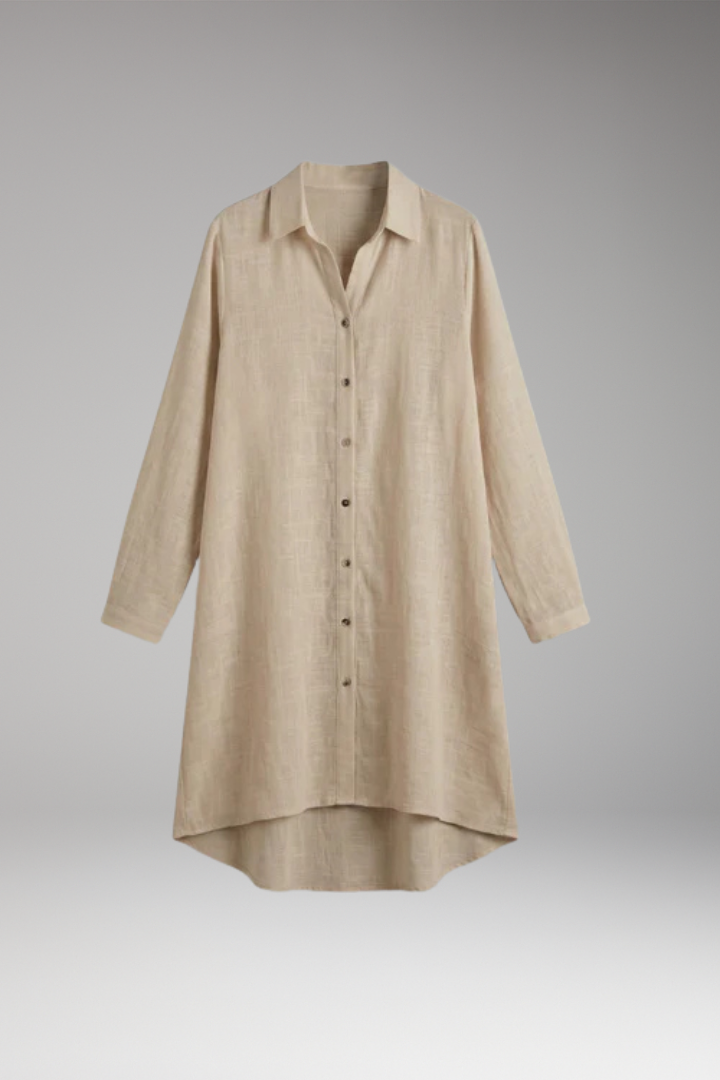 Women's Cover'Up with Button Front and Sheer Long Sleeves
