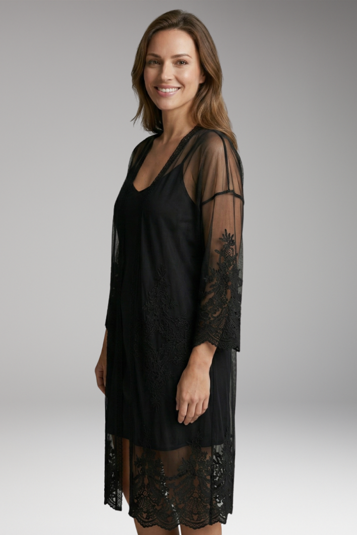 Women's Cover'Up with Lace Details and Open Front