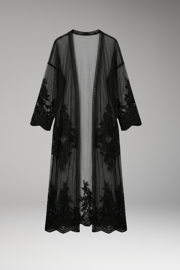 Women's Cover'Up with Lace Details and Open Front