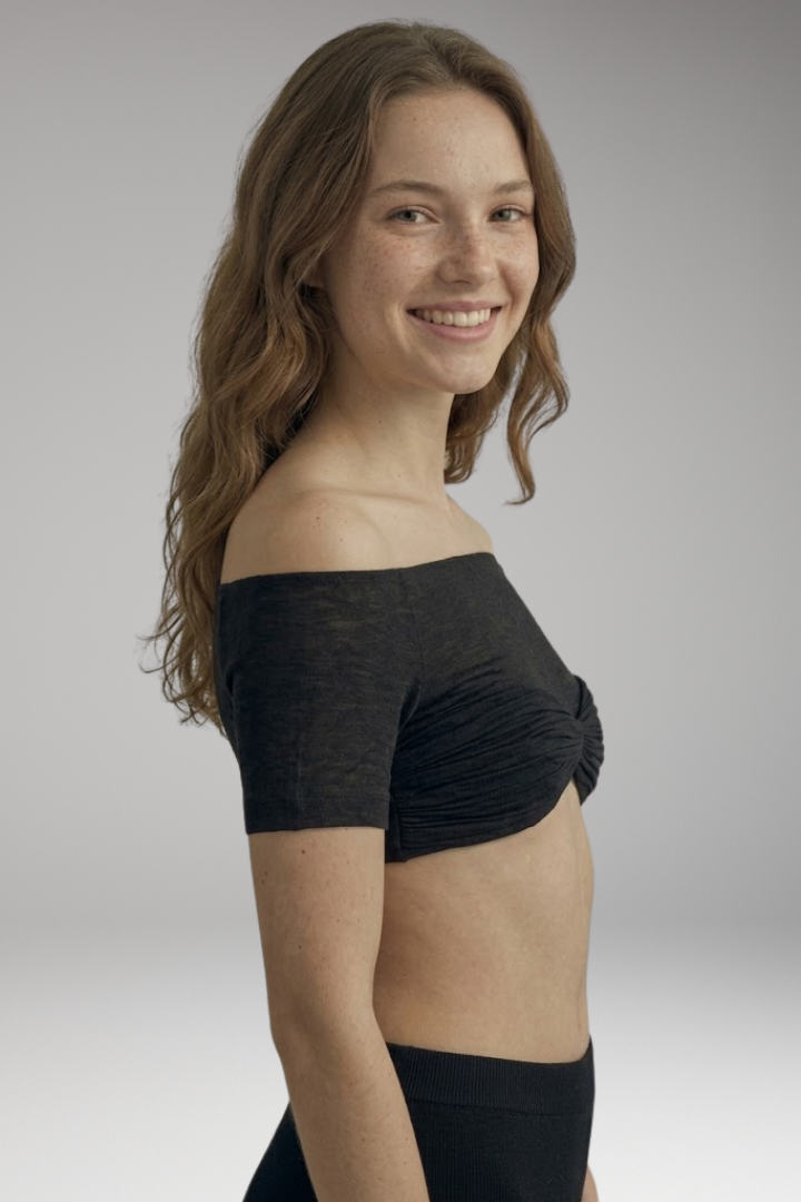Women's Crop Top with Off Shoulder Neckline