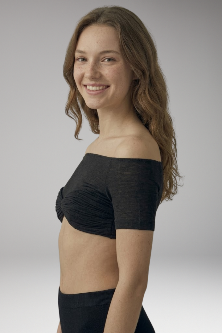 Women's Crop Top with Off Shoulder Neckline
