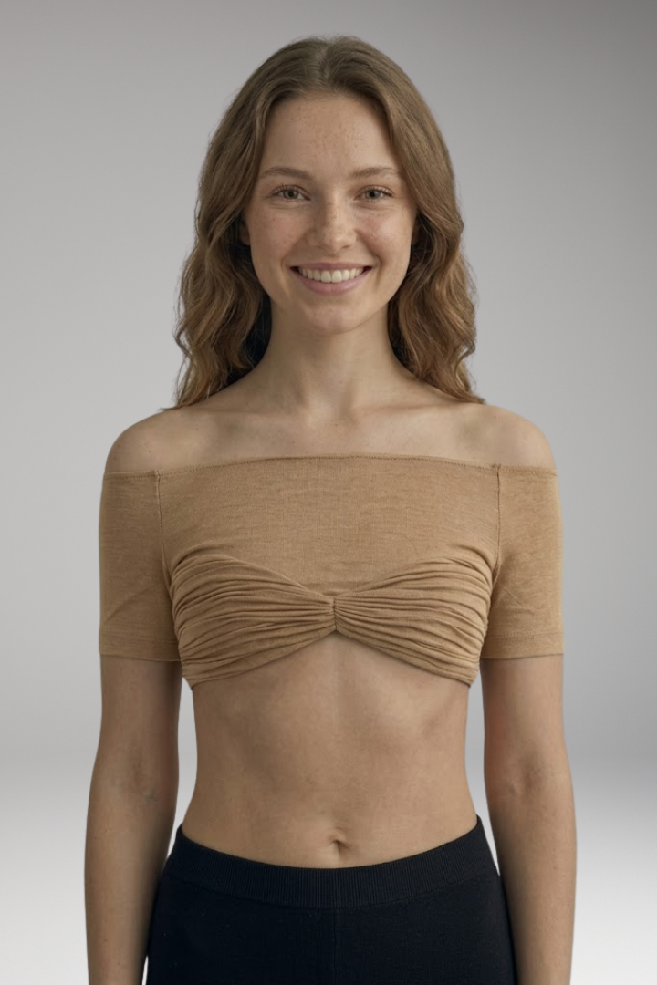 Women's Crop Top with Off Shoulder Neckline