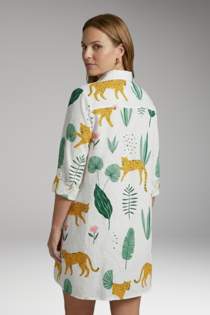 Women's Dress with Button'Down Front and Long Sleeves