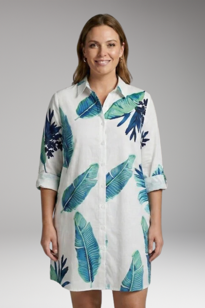 Women's Dress with Button'Down Front and Long Sleeves