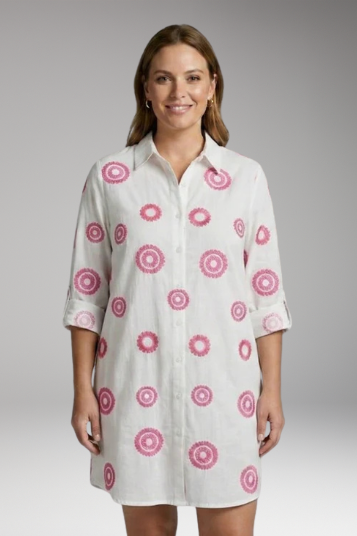 Women's Dress with Button'Down Front and Long Sleeves