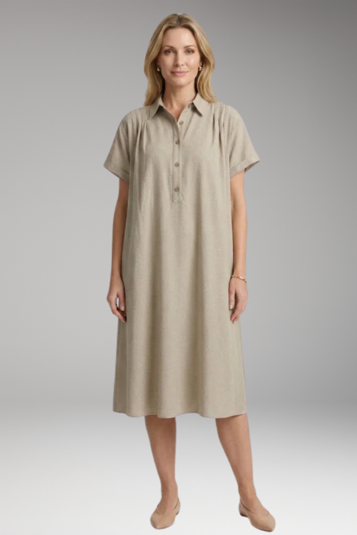 Women's Dress with Button'Down Front and Side Pockets