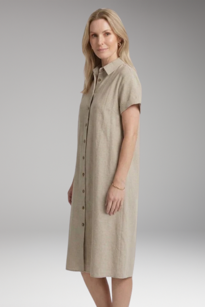 Women's Dress with Button'Down Front and Side Pockets