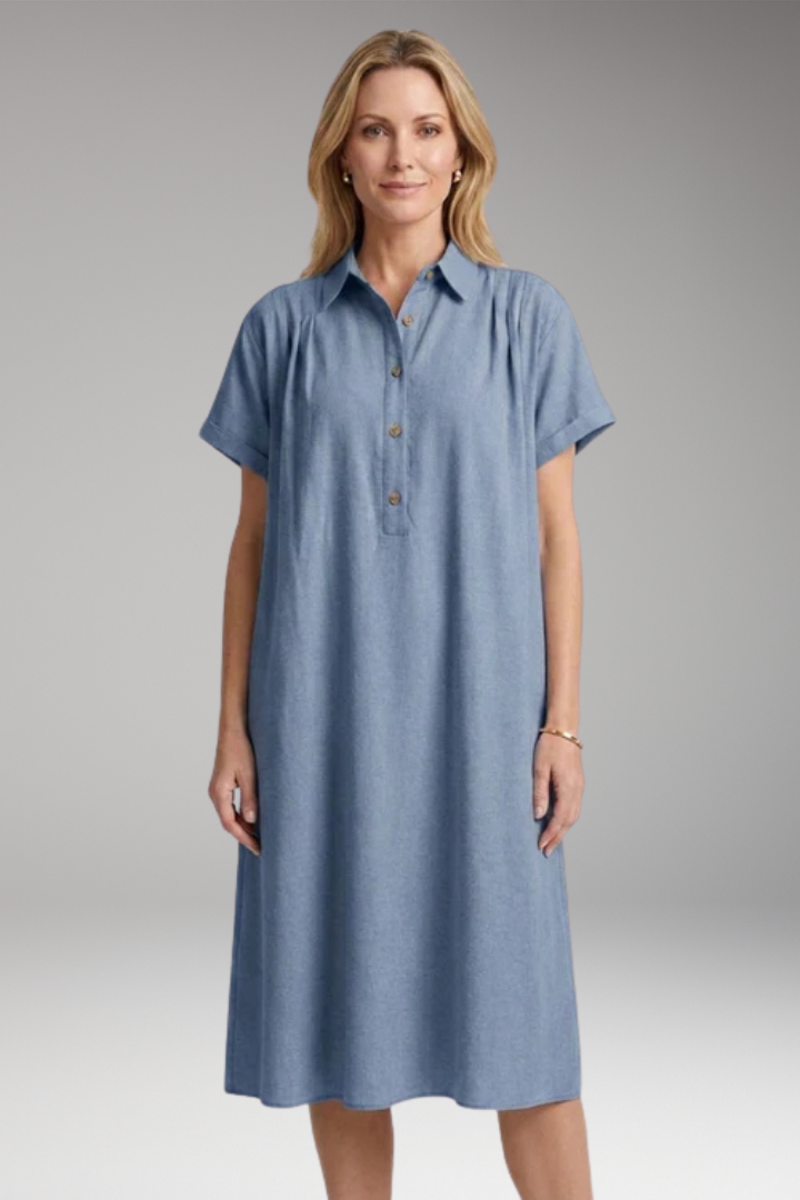 Women's Dress with Button'Down Front and Side Pockets