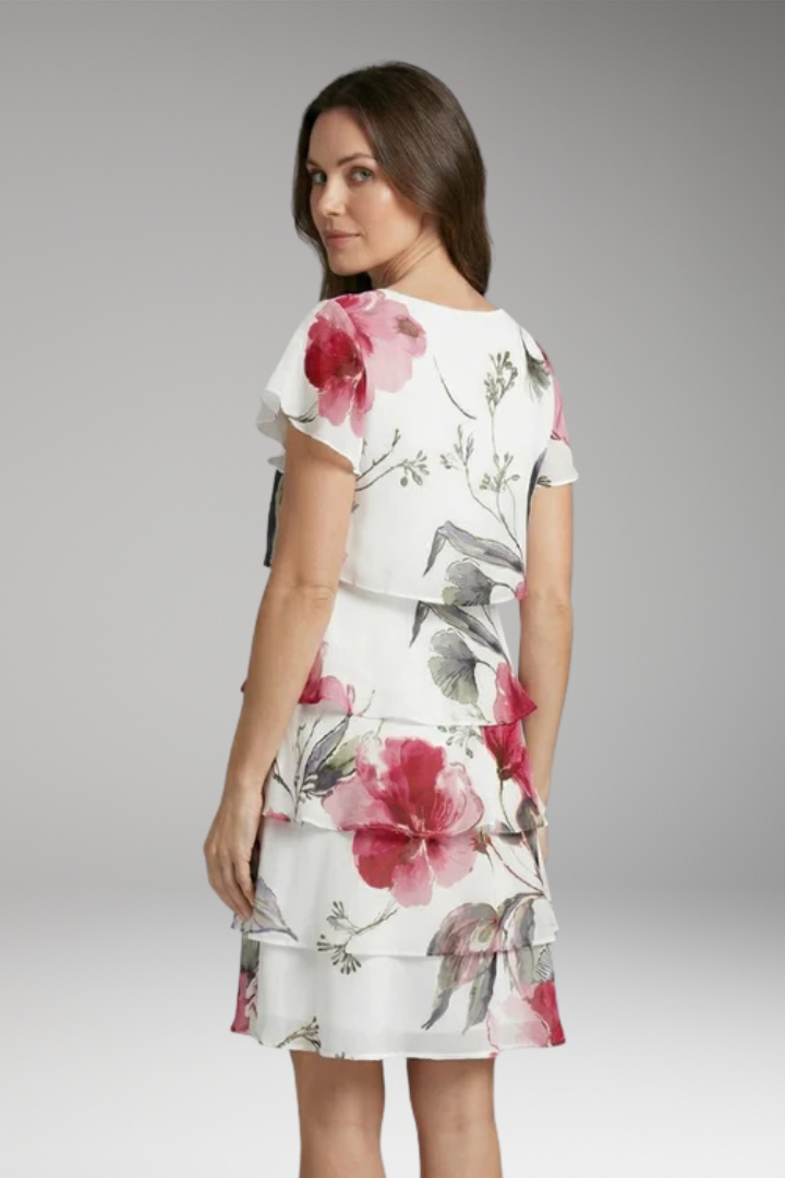 Women's Dress with Round Neck and Ruffled Hem