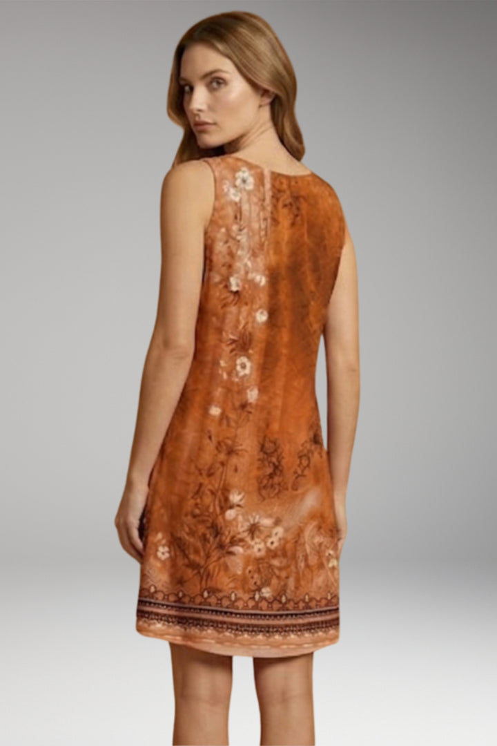 Women's Dress with V-Neck and Sleeveless Design