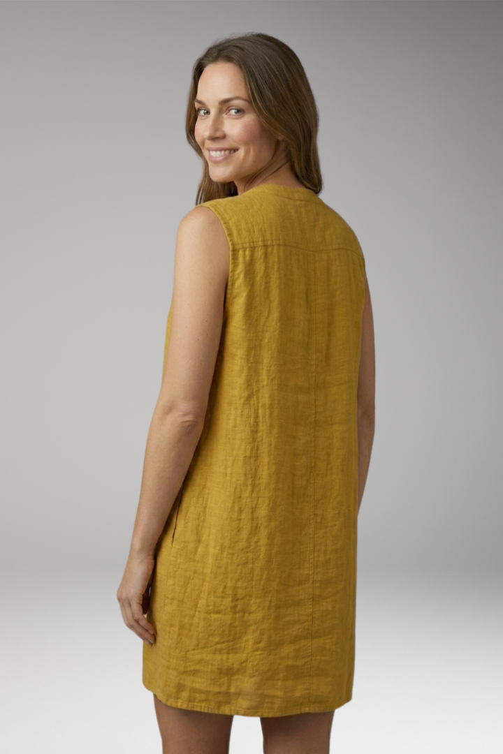 Women's Dress with V'Neck and Button Details