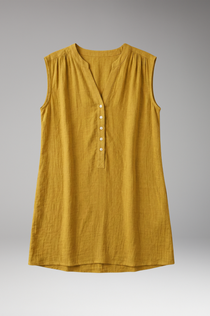 Women's Dress with V'Neck and Button Details