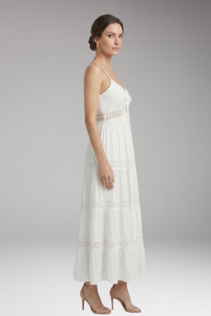 Women's Dress with V'Neck and Spaghetti Straps