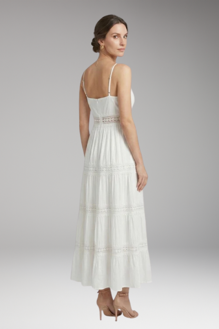 Women's Dress with V'Neck and Spaghetti Straps