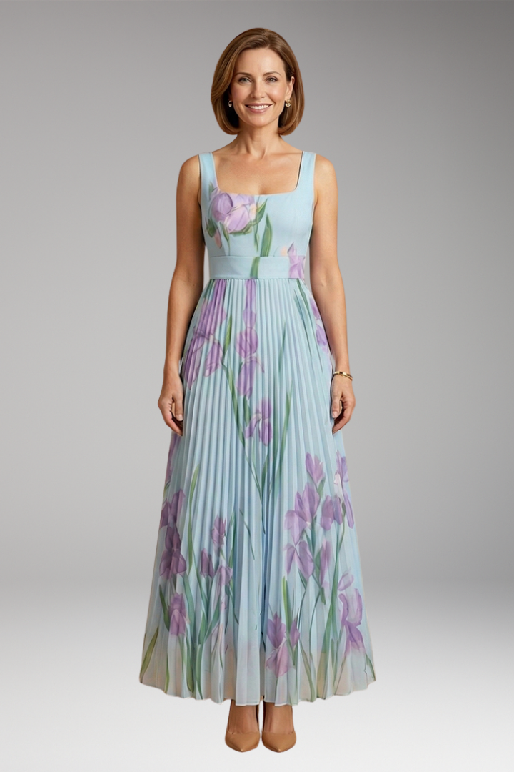 Women's Floral Maxi Dress with A-Line Fit and Elegant Design