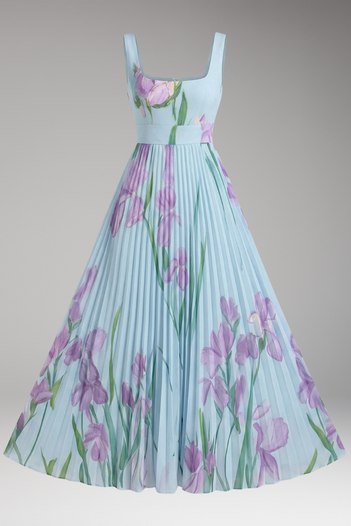 Women's Floral Maxi Dress with A-Line Fit and Elegant Design