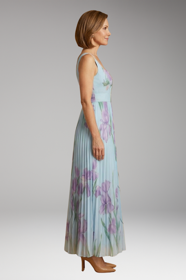Women's Floral Maxi Dress with A-Line Fit and Elegant Design