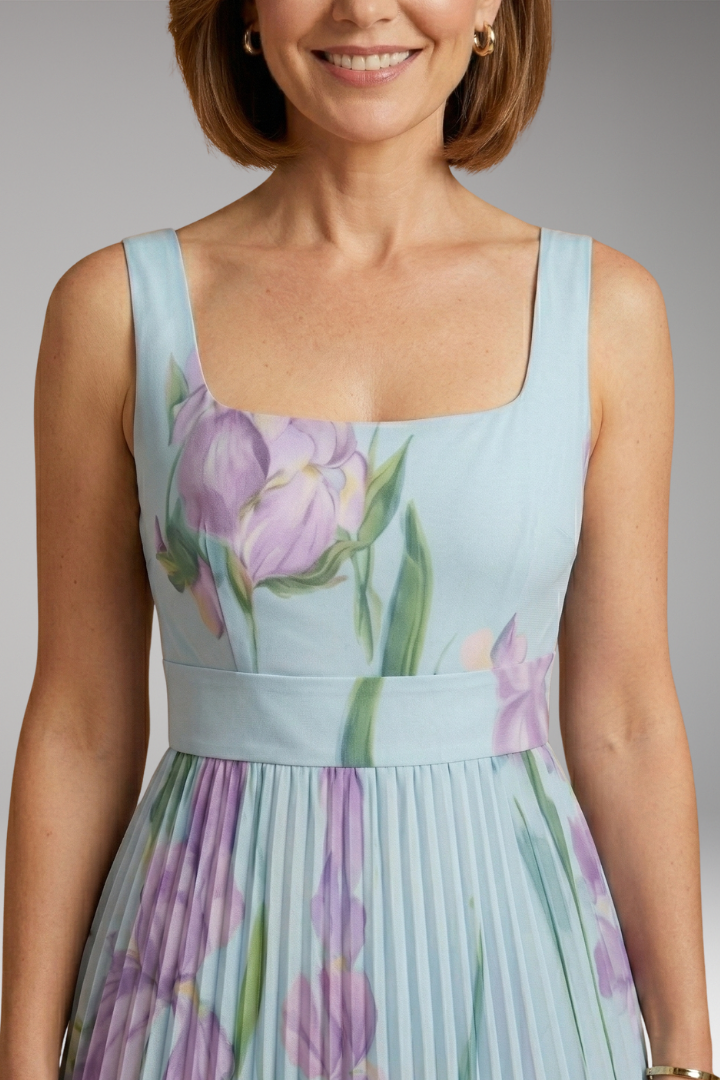 Women's Floral Maxi Dress with A-Line Fit and Elegant Design