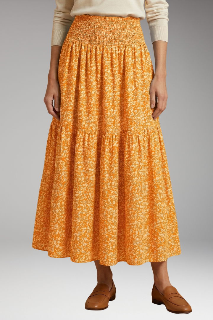Women's Floral Skirt with Flattering Fit and Flowing Fabric