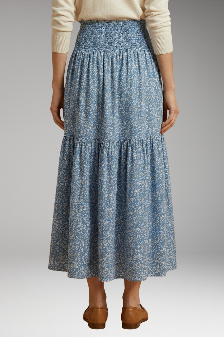 Women's Floral Skirt with Flattering Fit and Flowing Fabric