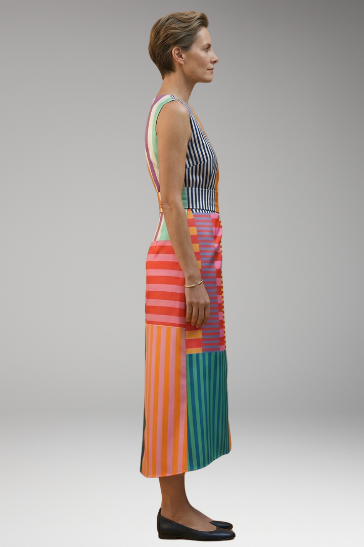 Women's Geometric Maxi Dress with Smooth Fit and Breathable Fabric