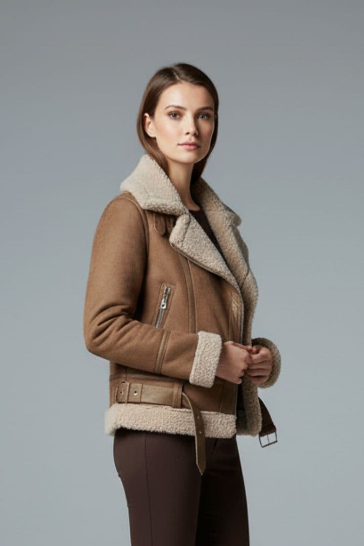 Women’s Jacket with Notched Collar and Zip Closure