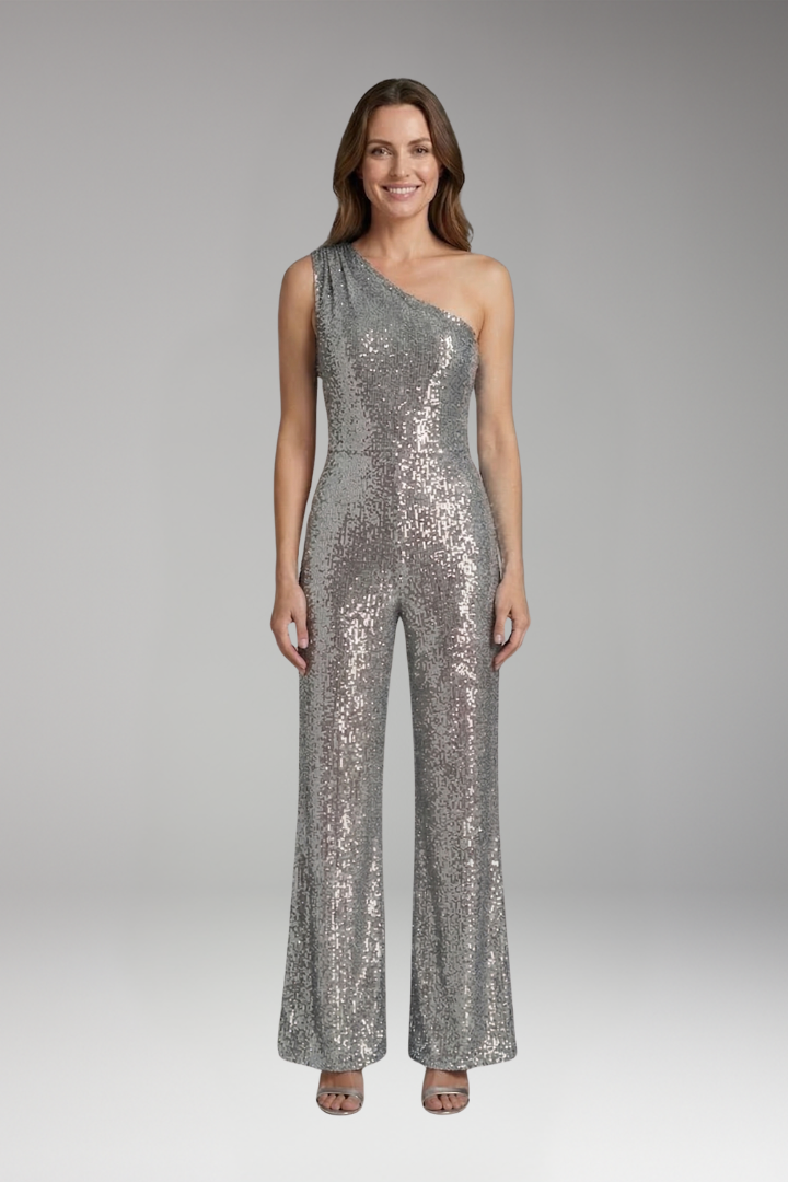 Women's Jumpsuit with One Shoulder and Wide Legs