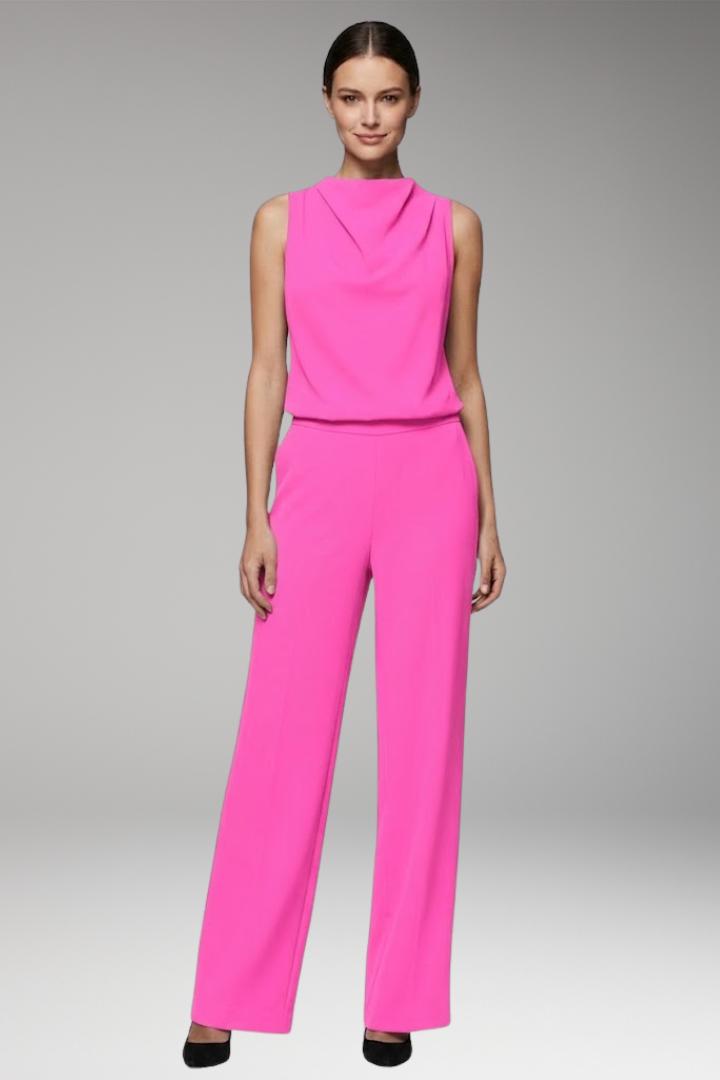 Women's Jumpsuit with Round Neck and Wide Legs