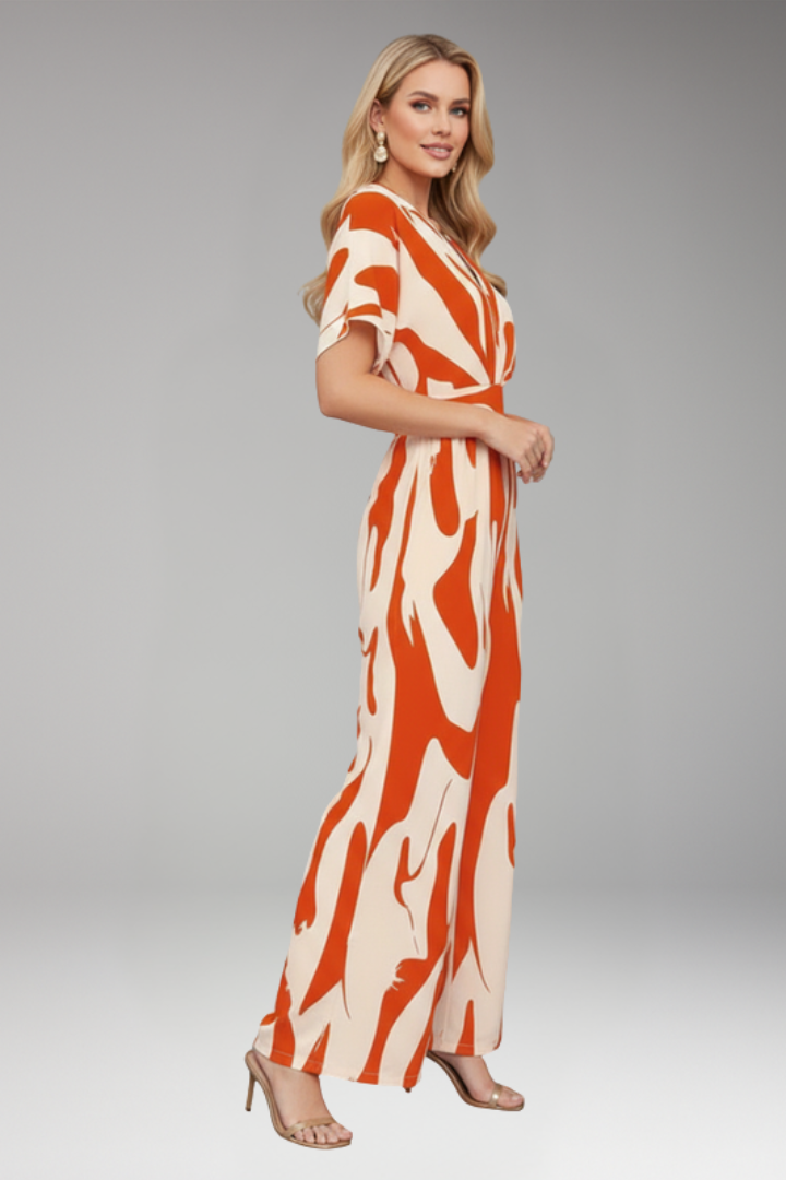 Women's Jumpsuit with Short Sleeve and Wide Legs