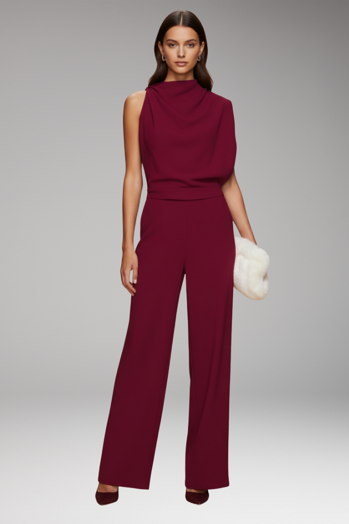 Women's Jumpsuit with Sleeveless Upper and Wide-Leg Design