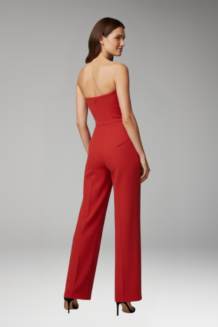 Women's Jumpsuit with Strapless Neck and Wide Legs