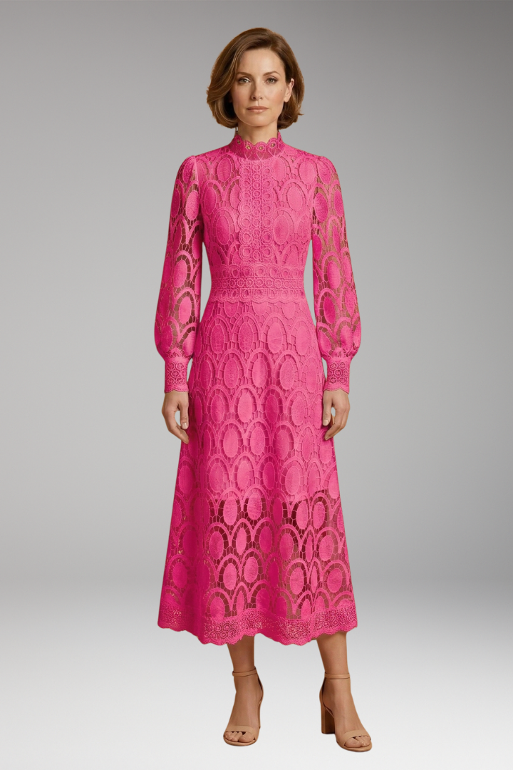 Women's Lace Maxi Dress with Elegant Detailing and Flattering Fit