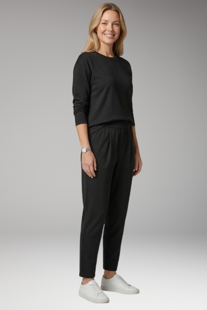 Women's Two Piece Set with Long Sleeves and Drawstring Pants
