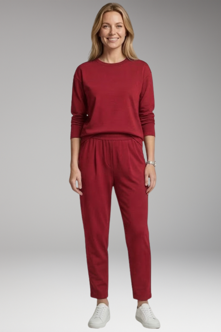 Women's Two Piece Set with Long Sleeves and Drawstring Pants