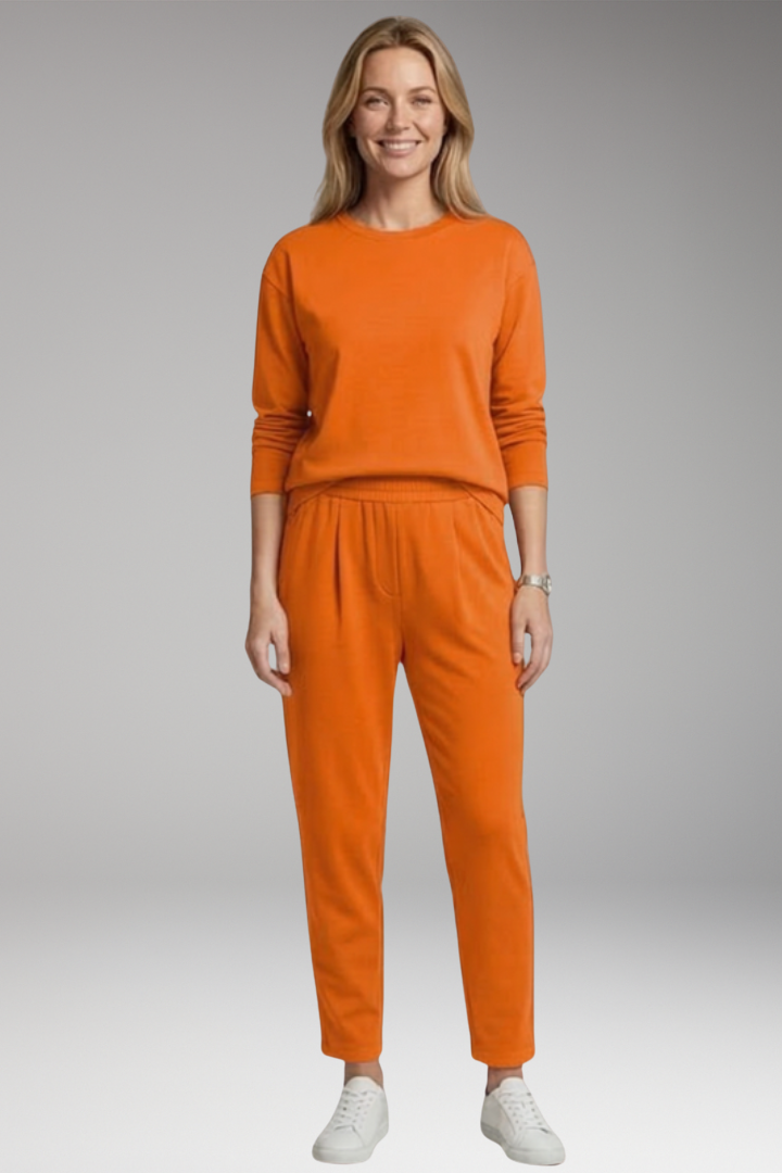Women's Two Piece Set with Long Sleeves and Drawstring Pants