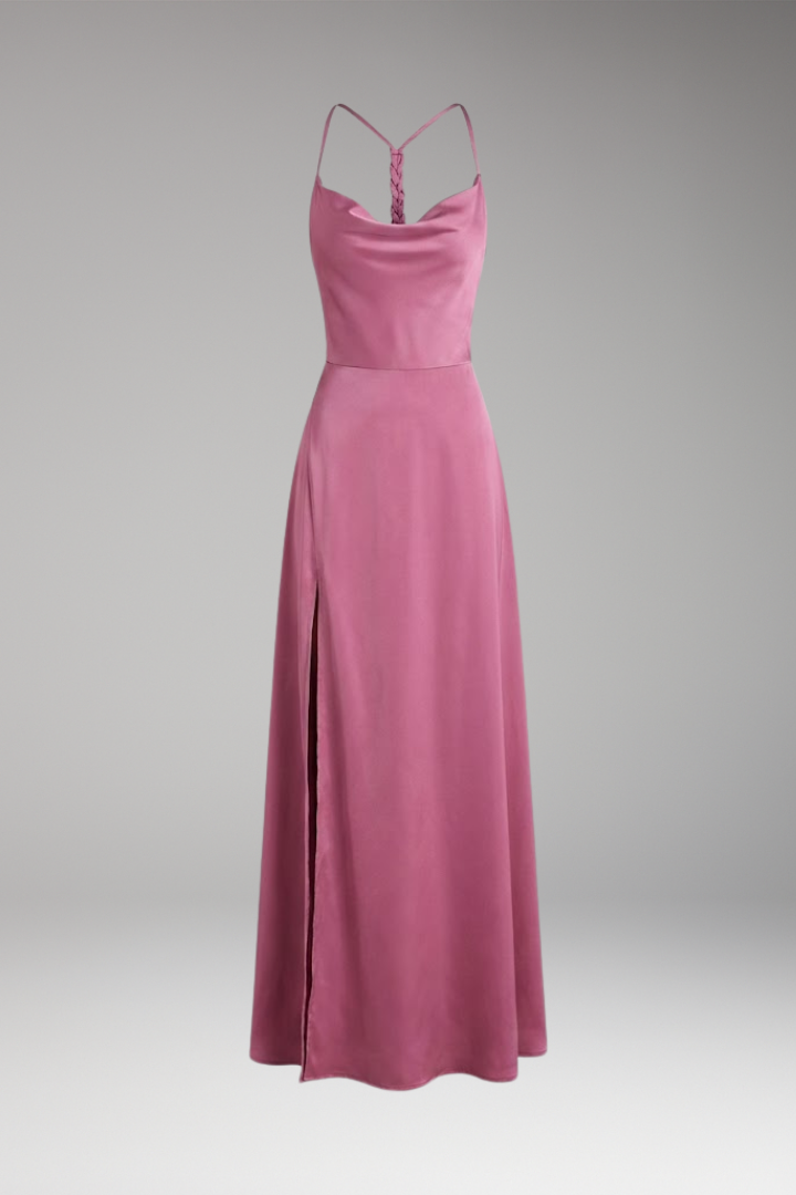 Women's Maxi Dress with Sleeveless Design and Braided Back