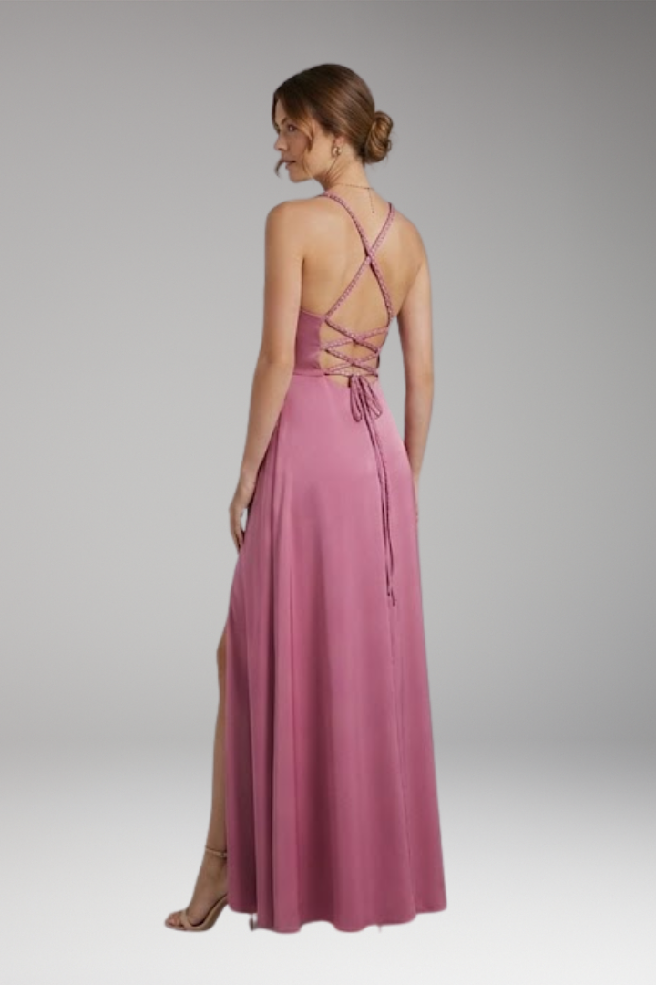 Women's Maxi Dress with Sleeveless Design and Braided Back